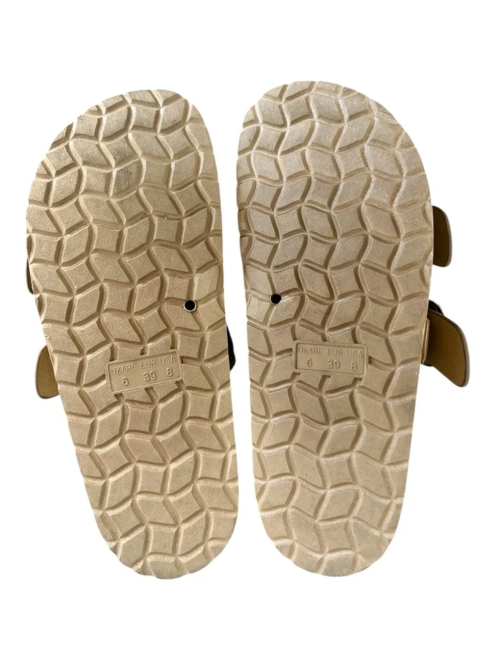 Taupe Double-Buckle Slide Sandals